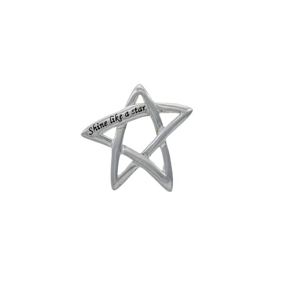 Vintage Footnotes Sterling Silver 925 "Shine Like a Star" Pendant - Picture 1 of 5